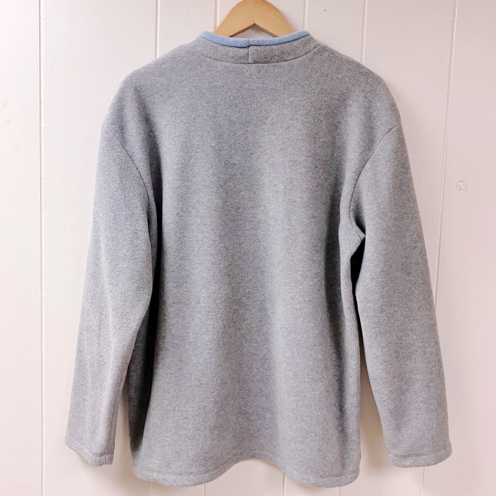 Vtg C&B Sport Womens Fleece Pullover Top SIZE Large Gray Embroidered Snowman - Picture 4 of 7